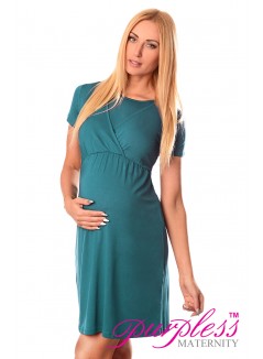 Maternity and Nursing Dress 7200 Dark Turquoise