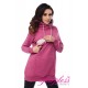 2in1 Cowl Neck Sweatshirt 9054 Dark Pink Melange
