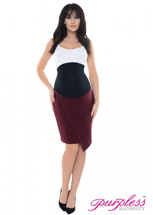 Formal Asymmetric Skirt 1508 Burgundy
