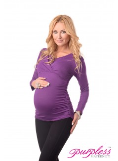 2in1 Maternity & Nursing V Neck Top 7014 Violet