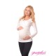 2in1 Maternity & Nursing V Neck Top 7014 White