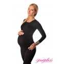2 in 1 Maternity and Nursing Top 7007 Black
