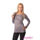 2 in 1 Maternity and Nursing Top 7007 Gray