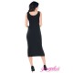 Sleeveless Jersey Midi Dress D8130 Black