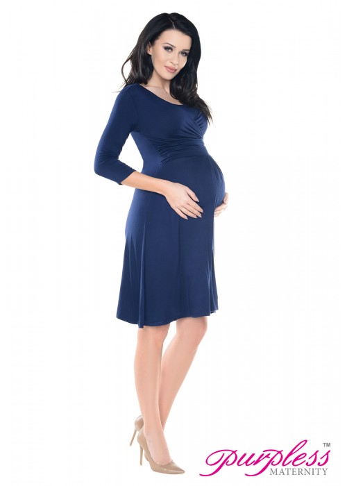 2in1 Pregnancy and Nursing Skater Dress 7240 Navy