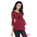 2in1 Pregnancy and Nursing Wrap Front Style Top 7049 Burgundy