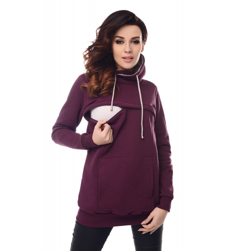 Purpless Maternity 2in1 Pregnancy and Nursing Cowl Neck Sweatshirt Top B9054 