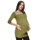 Maternity Lace Trim Top 5300 Olive Green