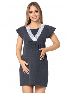 Pregnancy and Nursing Nightdress 4242n Graphite Melange