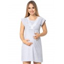 Pregnancy and Nursing Nightdress 4242n Light Gray Melange