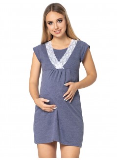 Pregnancy and Nursing Nightdress 4242n Indigo Melange