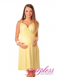 Maternity Summer Party Sun Dress 8423 Yellow