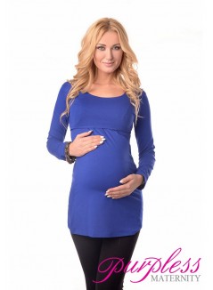 2in1 Maternity & Nursing Scoop Neck Tunic Breastfeeding 7021 Royal Blue