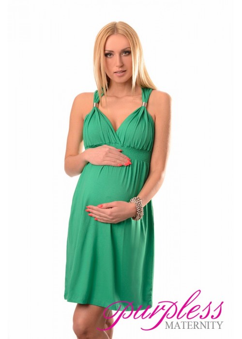 Maternity Summer Party Sun Dress 8423 Green
