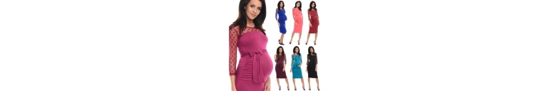 Purpless Maternity Ruched Bodycon Pregnancy Dress with Sheer Mesh Panel D008